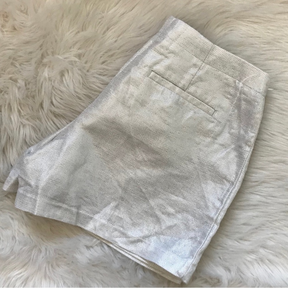 Br Withe And Silver Metallic Shorts - image 2